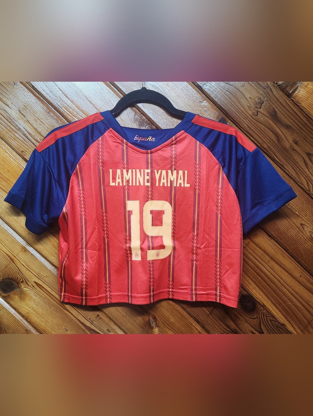 Espana Lamine Yamal #19 Crop Top Shirt - Picture 2 of 2